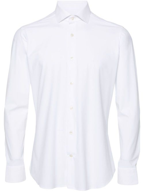 Spread-collar button-up shirt - White