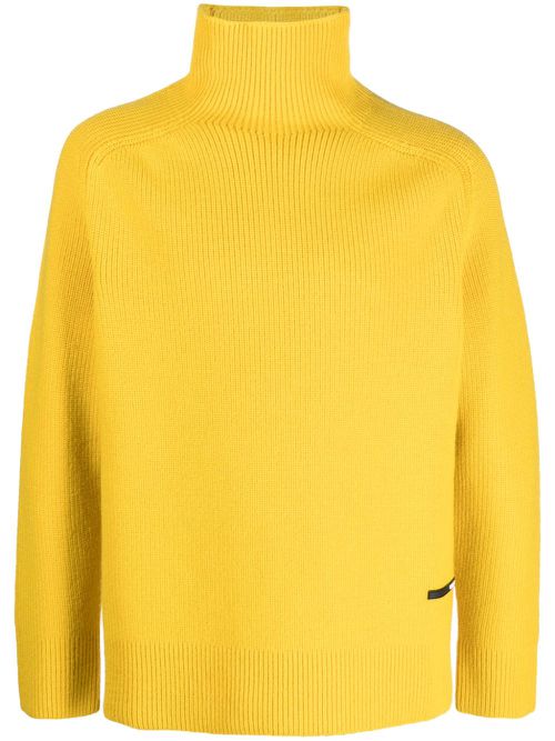 High-neck wool jumper - Yellow