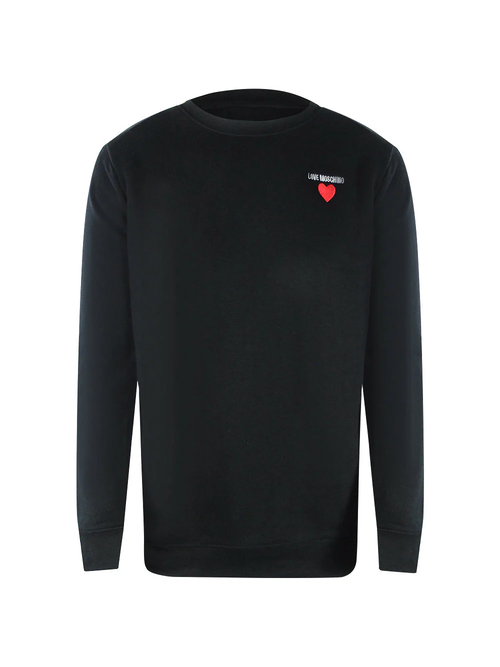 Love Moschino Heart Logo Black Sweatshirt - Black