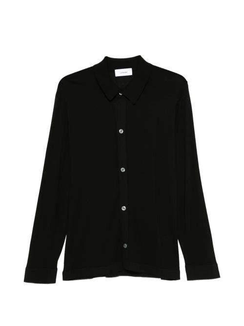 100% Silk Long Sleeve Button-Front Collared Shirt