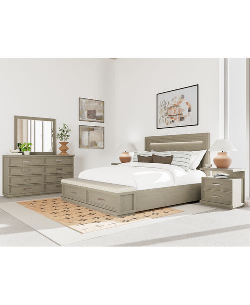 Cascade 3-Pc. Bedroom Set (King Storage Bed, Dresser & Nightstand)