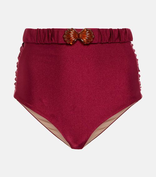 High-rise belted bikini bottoms