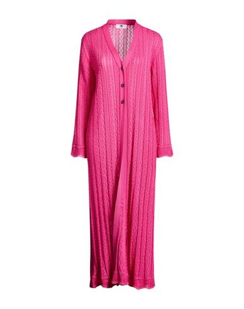 Woman Cardigan Fuchsia Size L Cotton, Viscose
