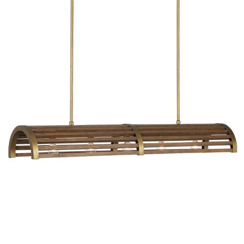 Chestnut Brass Chandelier from the Woodbine Collection