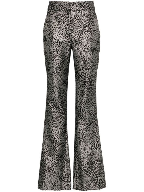Animalier lurex trousers - Black