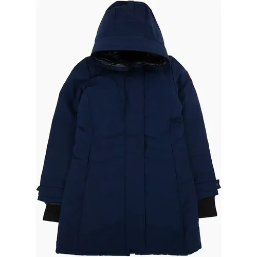 Women's Canada Goose Lorette Parka With Hood Trim 63 Atlantic Navy