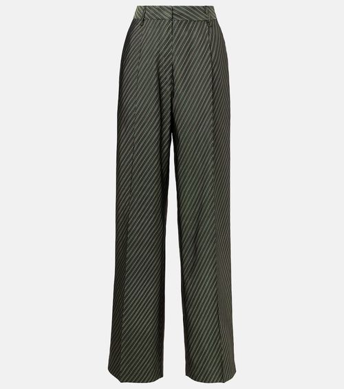 Striped high-rise wide-leg pants