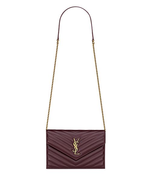Cassandre Envelope Chain Wallet in Shiny Leather
