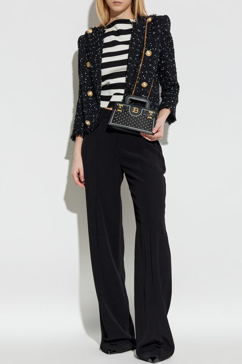 Balmain Trousers With Stitching On The Legs, Women's, Black