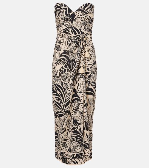 Collina printed cotton midi dress