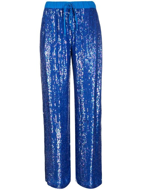 Sequin-embellished track pants - Blue