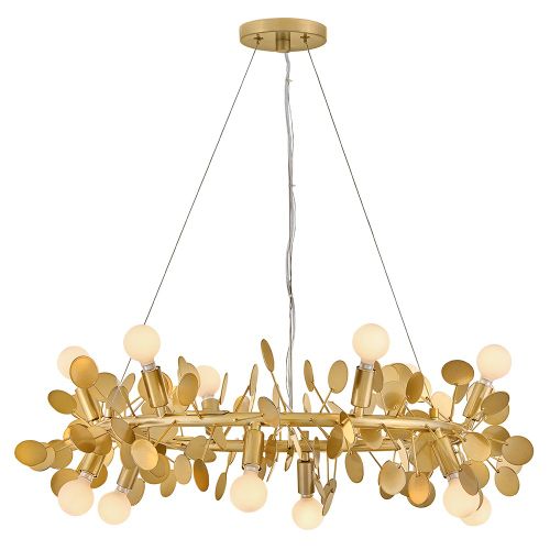 Distressed Brass LED Chandelier from the Lolli Collection