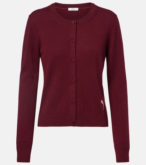 Embroidered cashmere and wool cardigan