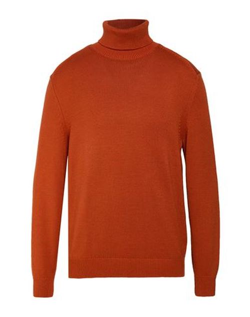 Man Turtleneck Rust Size M Cotton, Acrylic, Virgin Wool