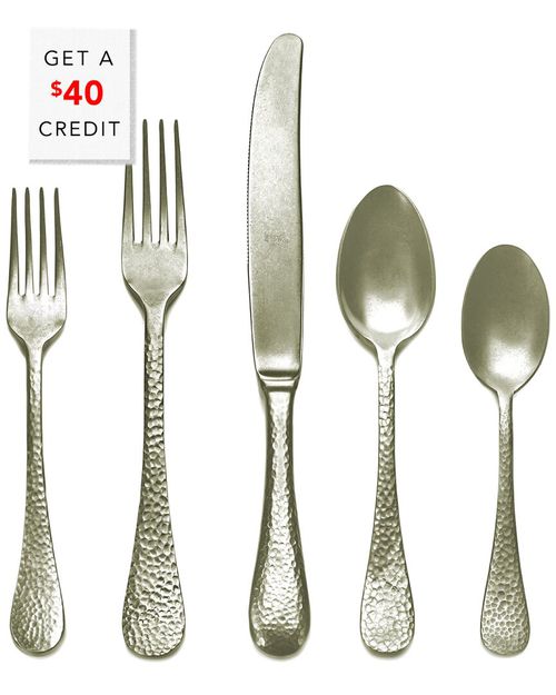 Epoque Pewter 5Pc Flatware Set With $40 Credit