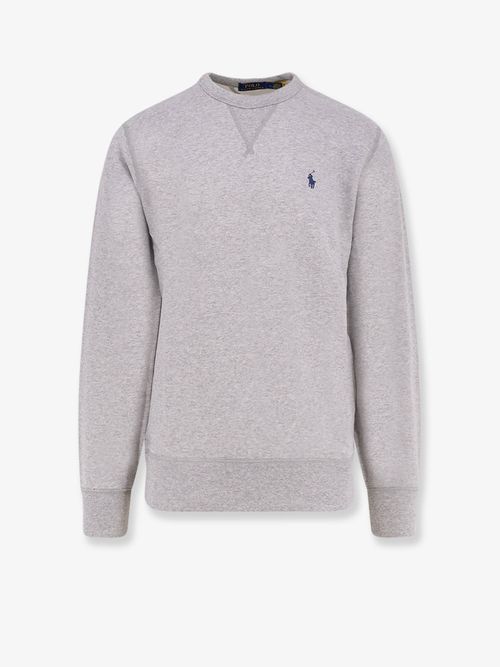 Cotton-Blend Crew Neck Sweatshirt — Gray