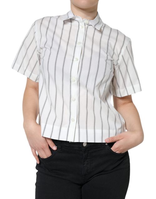 Striped Cotton Shirt — White