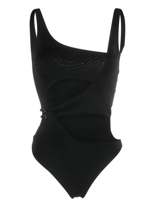Cut-out high-cut swimsuit - Black