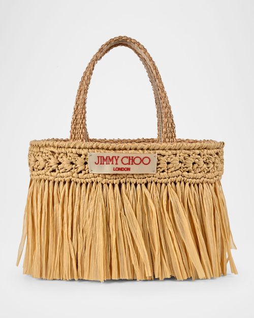 Avenue Fringed Raffia Beach Tote Bag