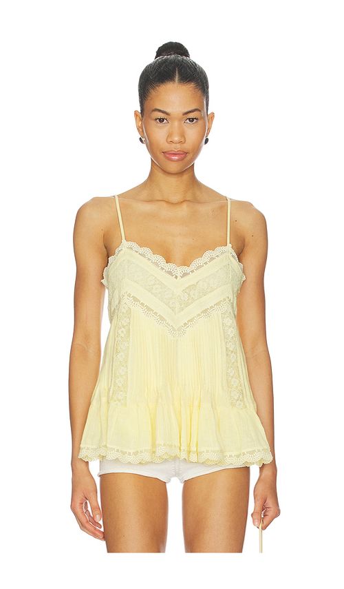 ROCOCO SAND Lace Detail Top in Lemon. M. Also in L, S, XL, XS