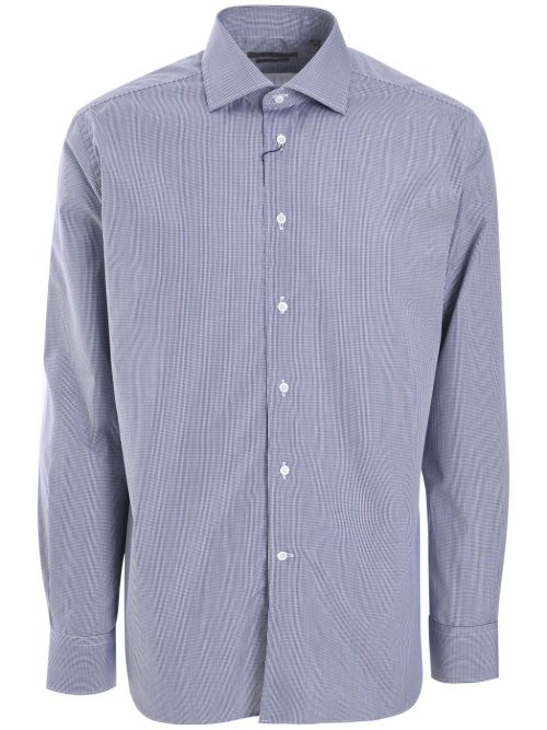Mini-checked shirt - Blue