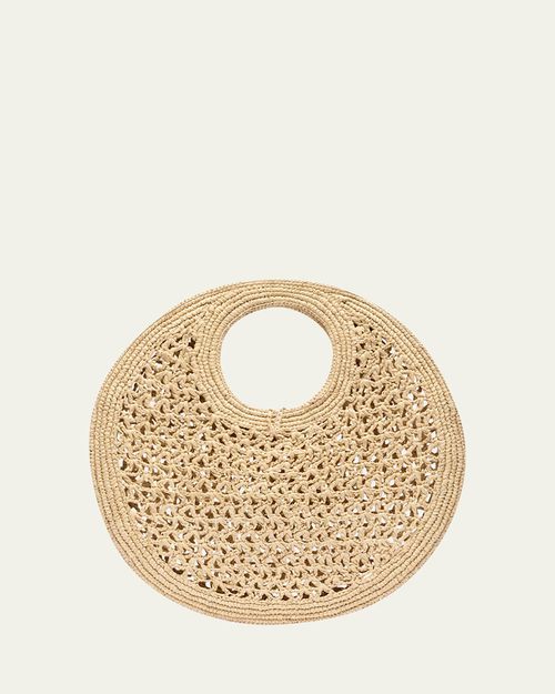 Le Petite Crochet Raffia Top-Handle Bag