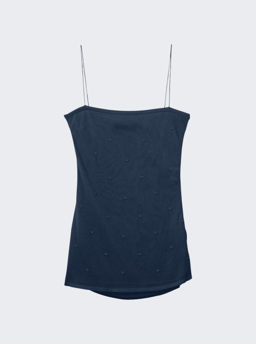 The Plumetis Knit Top Dark Navy