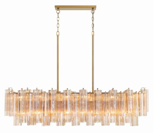 Aged Brass 14 Light Chandelier from the Addis Collection