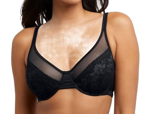U Lace Minimizer Underwire Bra In Black