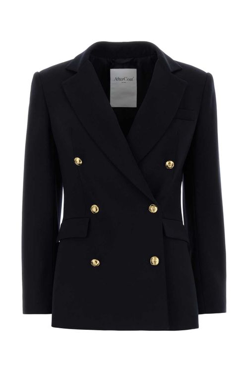 Double-Breasted Wool Blazer — Navy