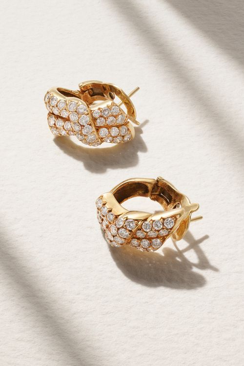 + Van Cleef & Arpels 18-karat Yellow And White Gold Diamond Earrings - One size