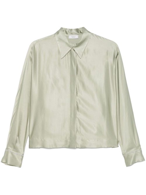 Satin shirt - 035 EUCALIPTO