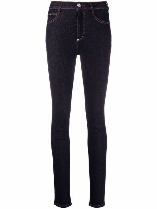 High-waisted skinny jeans - Blue