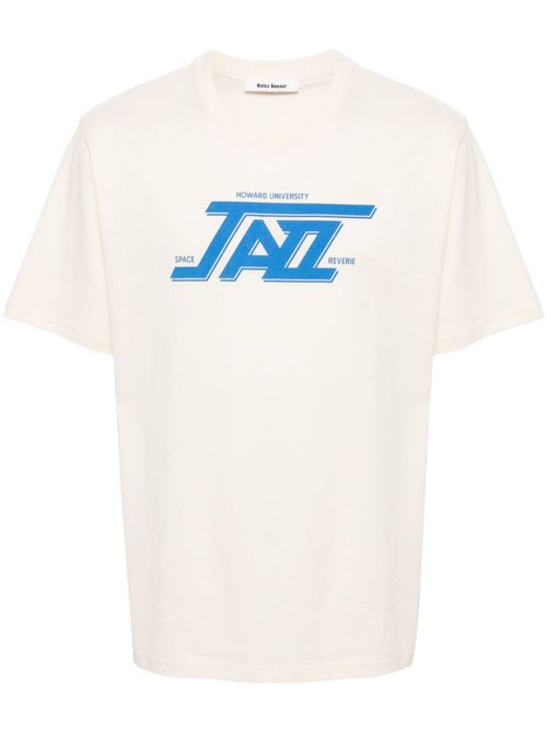 Jazz-print cotton T-shirt - White