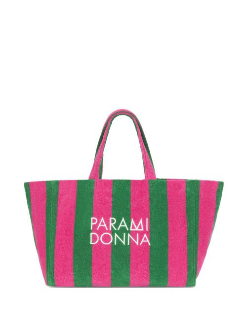 Large striped tote bag - Pink