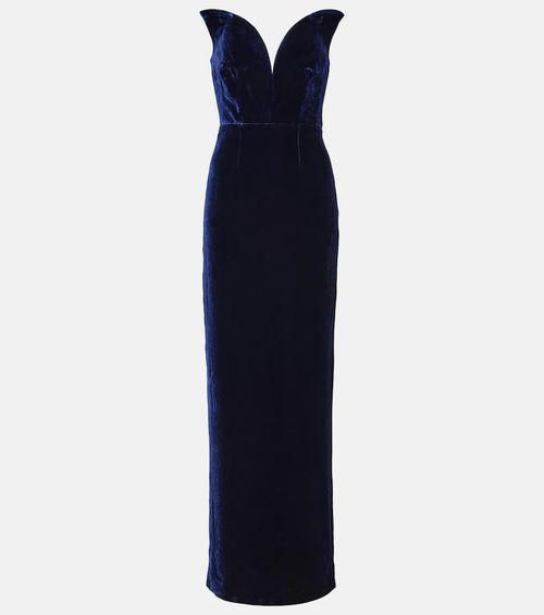 Strapless velvet gown