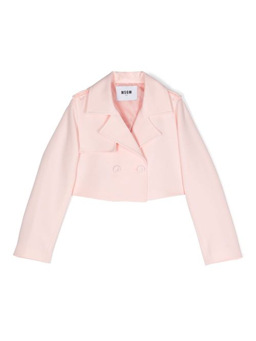 Double-breasted cropped jacket - Pink