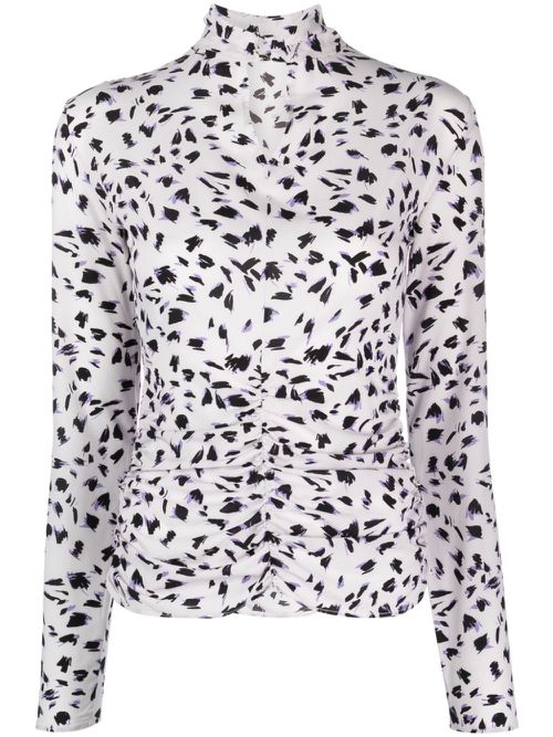 Abstract-print long-sleeve T-shirt - Black