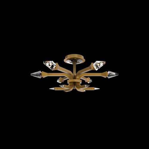 Aged Brass LED Flush Mount from the Plumeria Collection