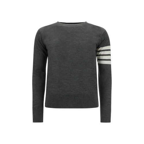 Striped Virgin Wool Sweater — Gray