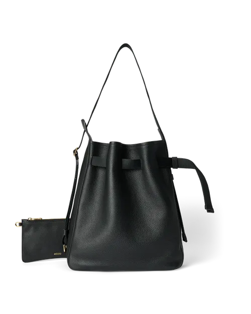 Sail Bag - Leather Hobo Bag - Black