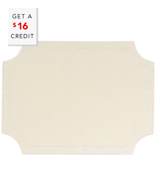 Tessuti Ivory Rectangular Placemats With White Sti With $16 Credit