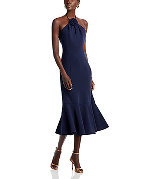Jennie Crepe Flower Midi Dress