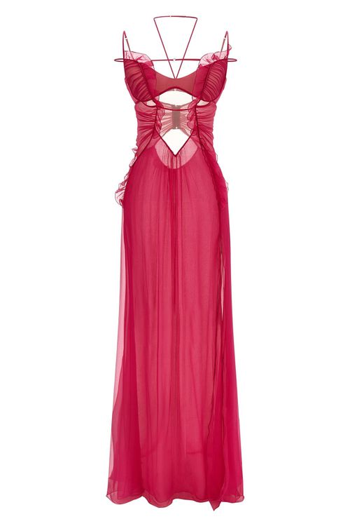 'Frilled Gown With Cutouts' Dress