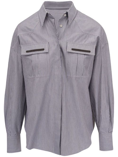 Striped button-down shirt - Grey