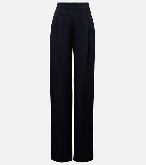 Dritto crêpe satin wide-leg pants