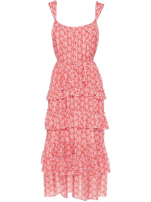 Moderna floral-print midi dress - Red