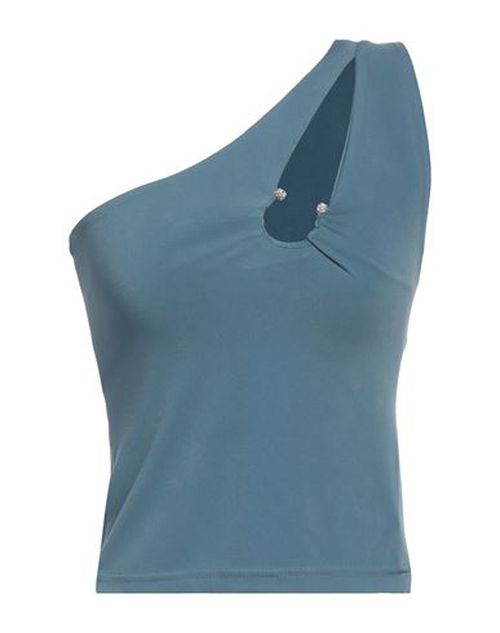 Woman Top Slate blue Size M Viscose, Polyester, Elastane