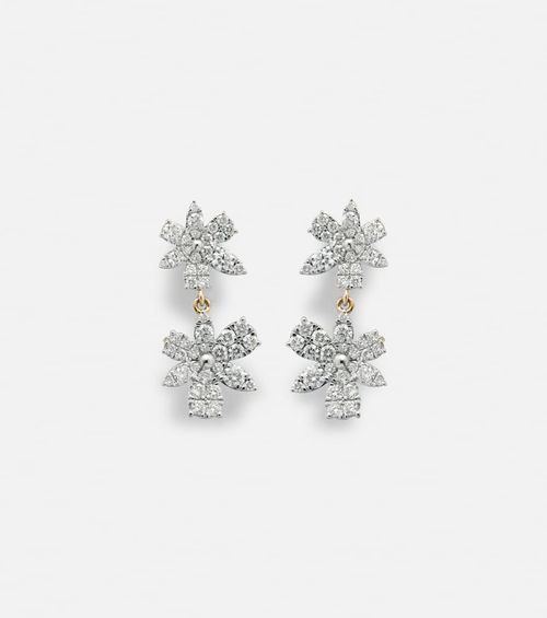 Grand Magnolia 14kt gold drop earrings with diamonds
