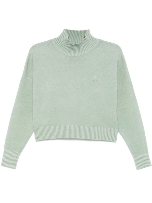 Logo-embroidered sweater - Green